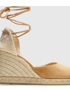 Alpargatas con cintas de mujer Carina en ante - Castañer - FashionsVida