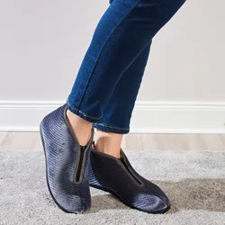 Hausschuh knöchelhoch Bootie blau