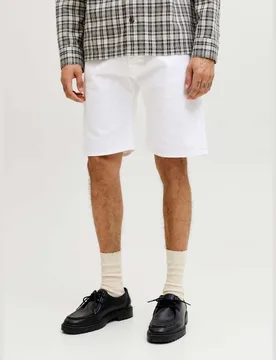 Cotton Rich Denim Shorts White male - Jack & jones - FashionsVida