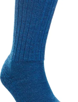 Wool‑rich Seam‑free Cushioned Sole Socks - Teal Marl - Size: L - Cosyfeet - FashionsVida