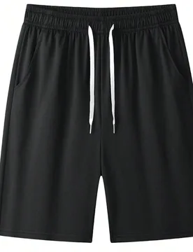 Pantalones cortos negros holgados para hombre, pantalones cortos deportivos, pantalones cortos para correr & senderismo para camping, entrenamiento & - Shein - FashionsVida