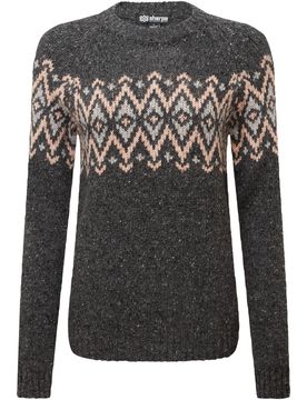 Dumji Crew Damen Pullover, grau S