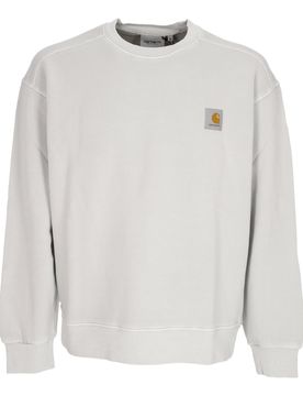 Felpa Leggera Girocollo Uomo Nelson Sweat Sonic Silver Garment Dyed