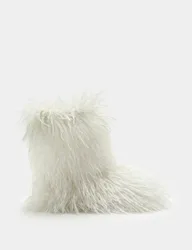 Kids' Tall Fur Slipper Boots (10 Small - 7 Large) Cream Female