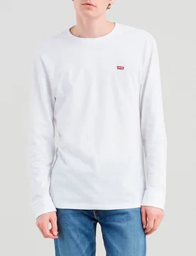 T-shirt Levi's bianca manica lunga in jersey di cotone - Levis - FashionsVida