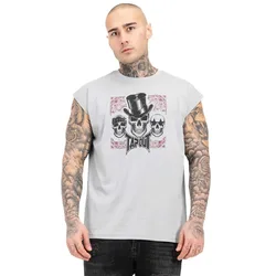 T-shirt Sans Manches Skull Tank Grey / Black / Red XL