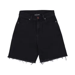 Jeans Corto Uomo Coating Denim Shorts Black Denim