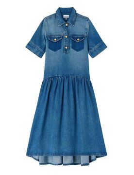 Ganni Vestito midi in denim leggero