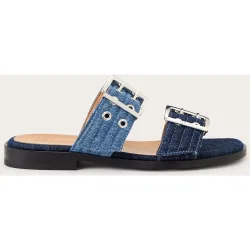 Ganni - Sandalias planas denim