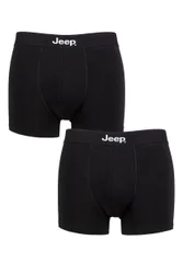 Mens 2 Pack Cotton Plain Fitted Hipster Trunks Black / Black XL - Black - Size: Extra Large