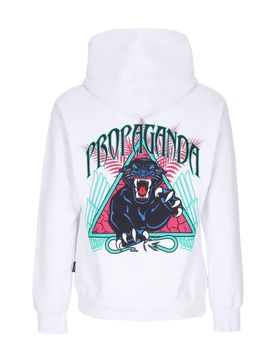 Felpa Leggera Cappuccio Uomo Triangle Panther Hoodie White