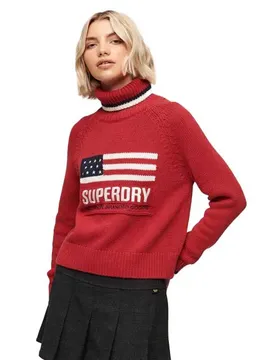 Maglione A Collo Alto Americana Knit Risk Red L