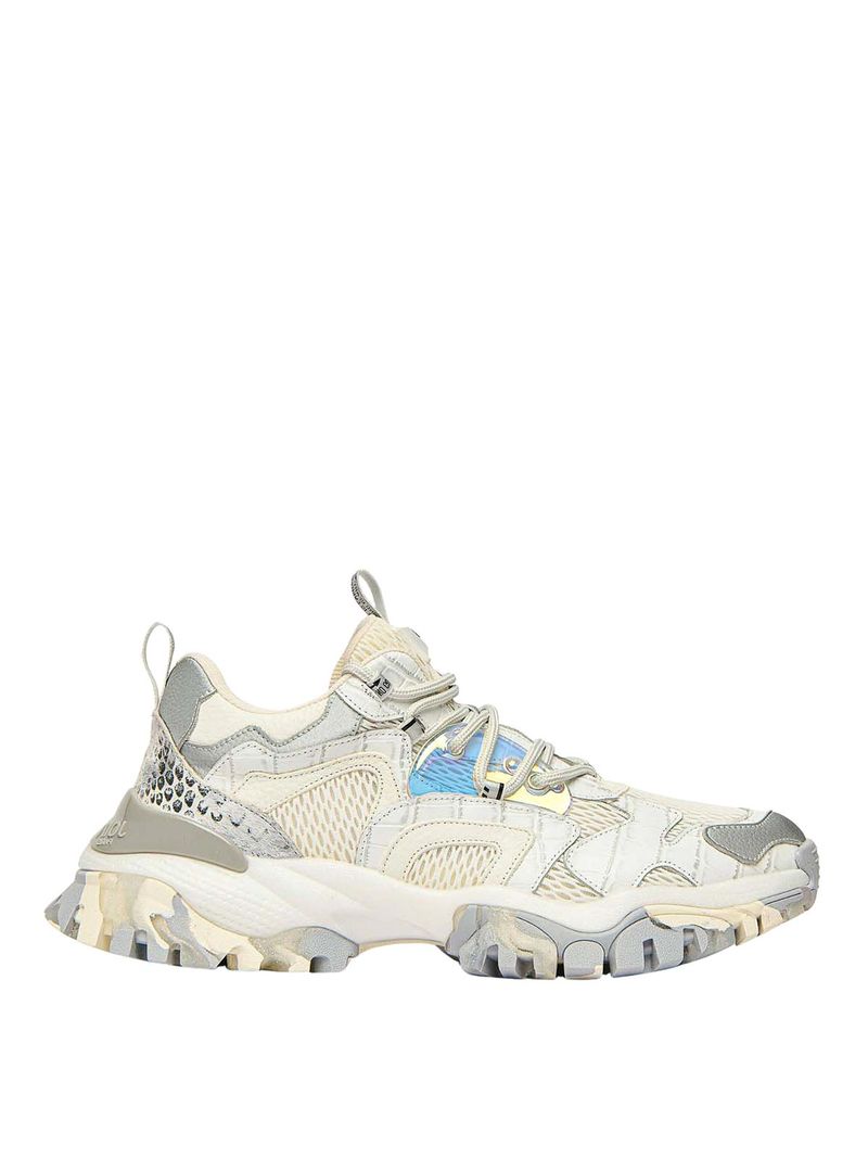 Sneakers Level White M In Pelle E Mesh