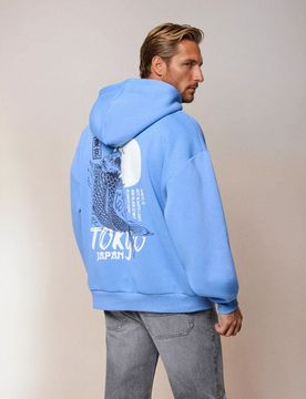 Sinsay - Felpa con stampa - blu
