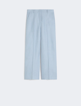 Pantalone in lino donna azzurro