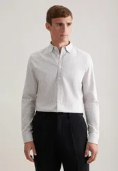 Slim Flanellhemd Karo Beige 42