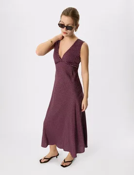 Polka Dot Midi Slip Dress Purple Mix female - Whistles - FashionsVida
