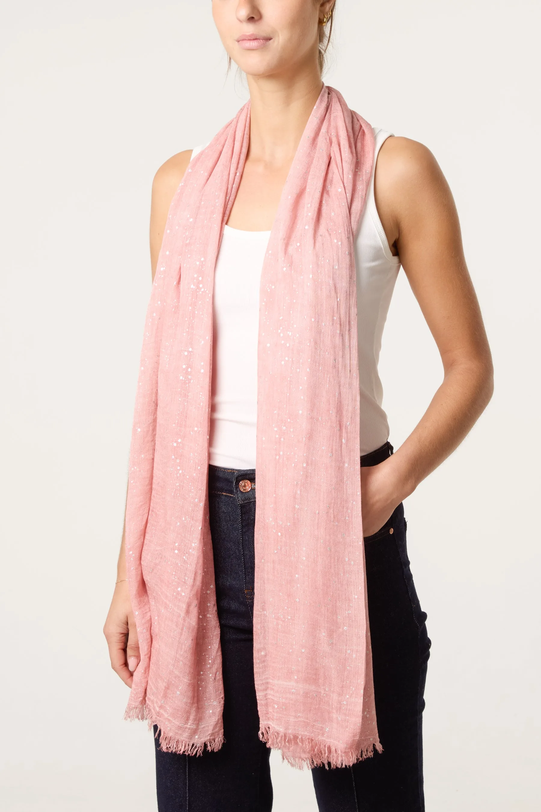 Sparkle Scarf - ONE / RED - female - Blue Vanilla - FashionsVida