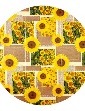 Wachstuch-Tischdecke "Sonnenblumen" gelb