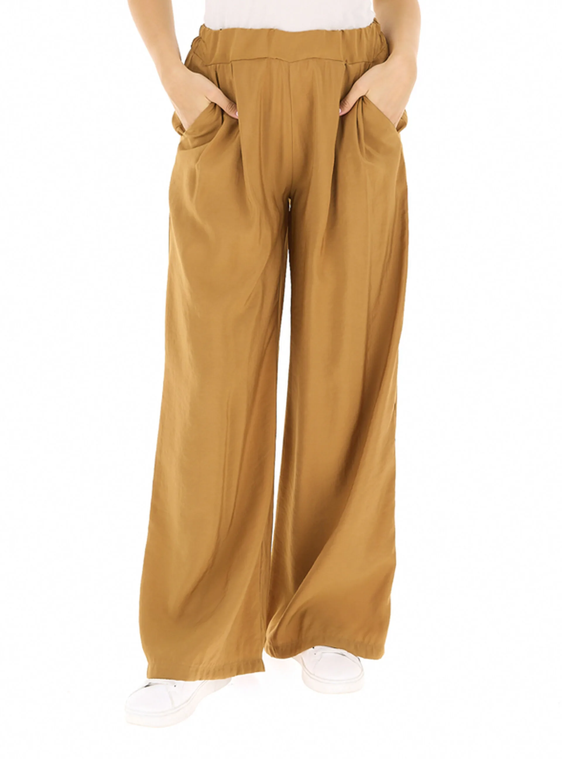 Pantalone a palazzo CAMMELLO M - Dixie - FashionsVida