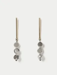 Trio Stick Drop Earrings Silver Mix female