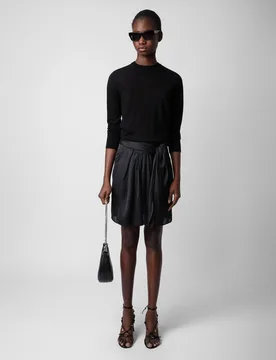 Zadig & Voltaire - Falda satinada Joji anudada a la cintura - Zadig & Voltaire - FashionsVida