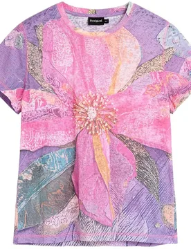 Camiseta de mujer estampada flores - Desigual - FashionsVida