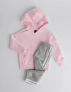 Manchester United x Infant Essentials Hooded Jogger Set Pink 3-6M - Adidas - FashionsVida