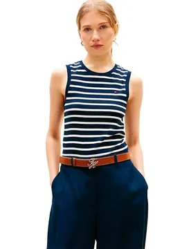 Maglietta Senza Maniche Cody Breton Stripe Dark Night / Ecru S