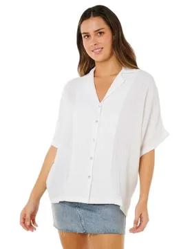 Chemise à Manches Courtes Premium Surf White XS