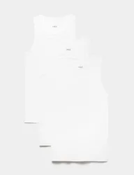 Pack Essential Cotton Sleeveless Vests White male
