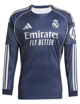 Real Madrid Auswärtstrikot mit langen Ärmeln 2025/26 - Bleu - male - Size: XS