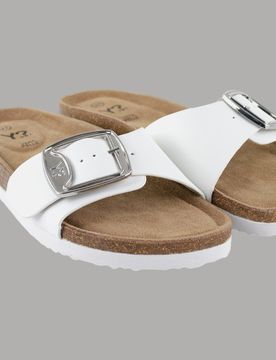 Ciabatta Donna Ely con Fibbia Regolabile Plantare Pelle Suola Leggera