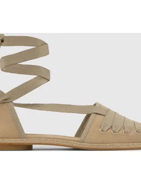 Alpargatas con cintas de mujer planas Glen embetadas - Castañer - FashionsVida
