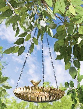 Vogeltränke Bronze mit Kette zum Aufhängen