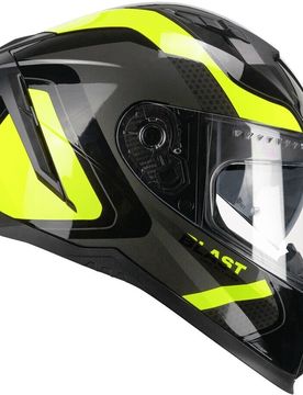 Casco Moto Integrale 311R BLAST RACE Nero Giallo fluo taglia XS