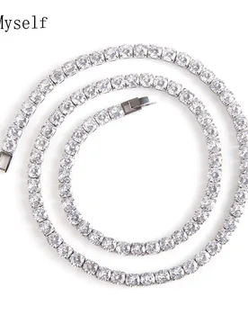 YLMyself 5mm 316L Stainless Steel CZ Tennis Chain Necklace 18/20 Inch Choker - Aliexpress - FashionsVida
