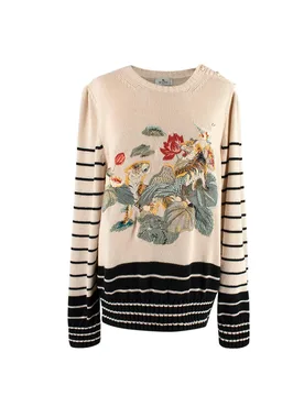Jungle Embellished Stripe Knit Jumper - Etro - FashionsVida