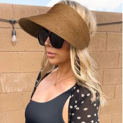 Pieza Sombrero visera de paja de rafia, color té