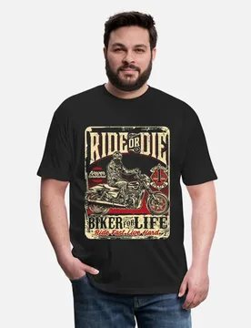 Ride fast live hard Motorcycle Retro Cafe Racer Gift T-Shirt for Racing bikers 100% cotton printed Graphic clothes All size Tee - Aliexpress - FashionsVida