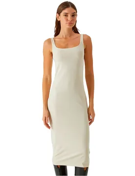 Vestito Senza Maniche Basic Long Cotton Jersey White Sand 5XL