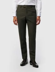 Tailored Fit Wool Rich Stretch Suit Trousers Green male