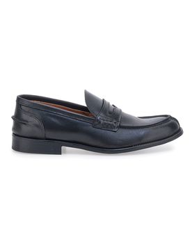 Mocassini neri in vera pelle bocca di leone 402 42