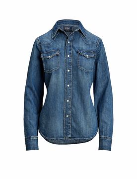 POLO Jeansbluse blau S damen
