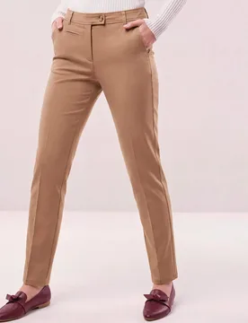 Extraglatt Baumwollchino, Regular Fit#normale Größen#Kurzgrößen#Langgrößen, Farbe Beige, 24, bügelfrei permanente Bügelfalte Damen - Walbusch - FashionsVida