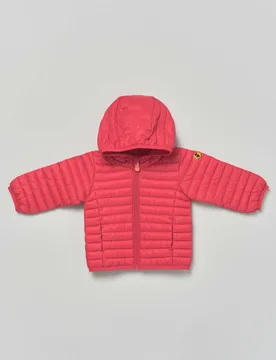 Piumino Nene corallo in nylon opaco con cappuccio fisso e imbottitura in Plumtech® - Save the Duck - FashionsVida