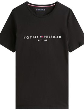T-shirt nera logo scritta ricamata MW0MW11465BAS