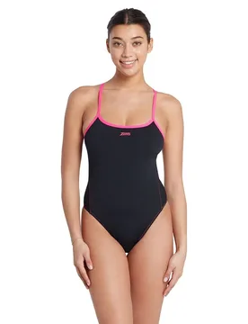 Blaze Skyback Swimsuit Black / Magenta 34 Women - Zoggs - FashionsVida