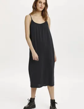 Women's AbbieSZ Scoop Neck Strap Midi Dress in Charcoal Size: 2XL - Charcoal - Size: 2XL - Saint tropez - FashionsVida