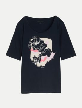 T-Shirt mit Print Schwarz M